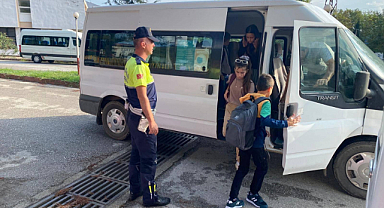 Bafra'da okul servisleri denetlendi