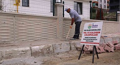 İlkadım'da kaldırım çalışmaları devam ediyor