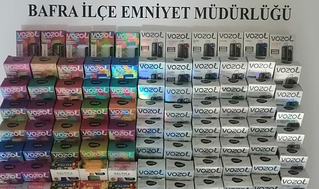 Samsun Bafra'da kaçak elektronik sigara operasyonu