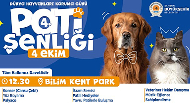 Samsun Büyükşehir Belediyesi'nden 4 Ekim Dünya Hayvanları Koruma Günü'ne Pati Şenliği
