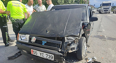 Samsun Çarşamba'da otomobil ile cip çarpıştı