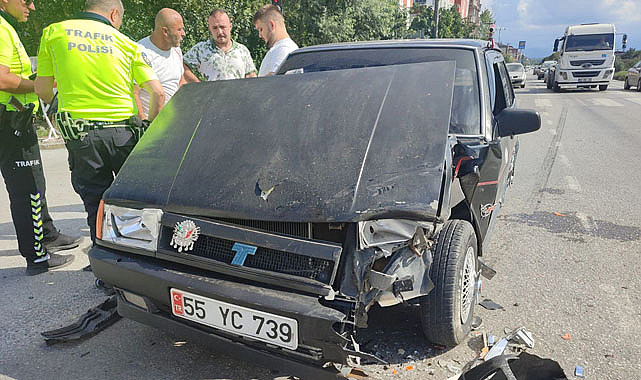 Samsun Çarşamba'da otomobil ile cip çarpıştı