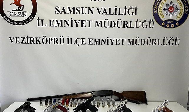 Samsun'da 5 adet tabanca ele geçirildi