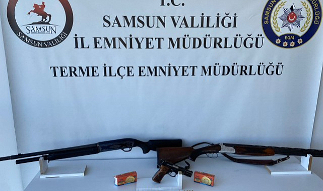 Samsun'da 3 ruhsatsız silah ele geçirildi