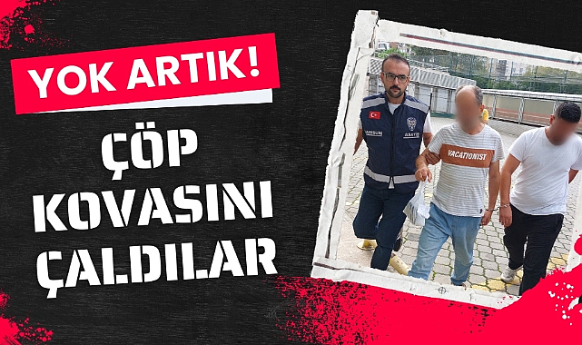 Samsun'da parktaki çöp kovalarını çaldılar