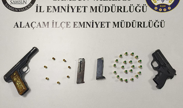 Samsun'da ruhsatsız silah ele geçirildi