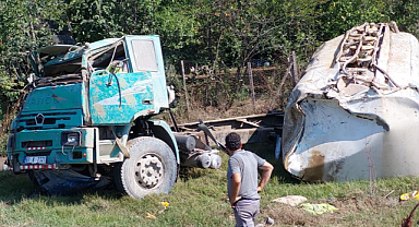 Samsun'da tanker şarampole yuvarlandı! Durumu ağır