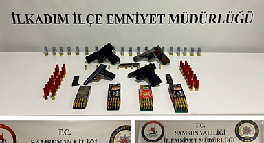 Samsun İlkadım'da silah ve fişek ele geçirildi