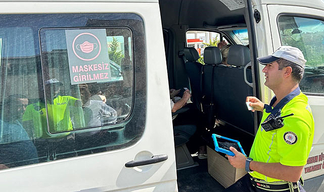 Samsun'un Bafra ilçesinde emniyet kemeri denetimi 