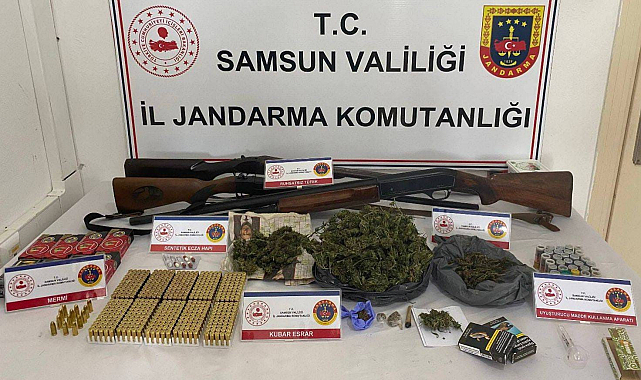 Samsun'da jandarma uyuşturucu ve silah ele geçirdi