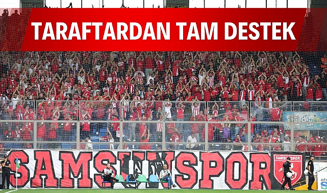 Samsunspor taraftarı Rize'de tribünleri doldurdu! Taraftardan tam destek