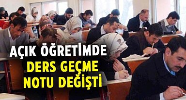 Açık Öğretimde ders geçme notu değişti