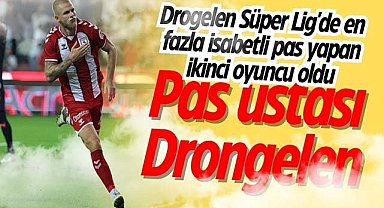 Drogelen Süper Lig'de en fazla isabetli pas yapan ikinci oyuncu oldu