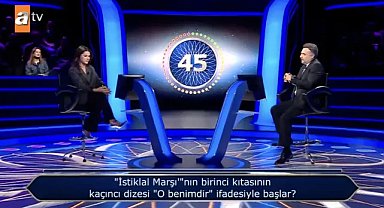 Kim milyoner Olmak İster'de damga vuran 'İstiklal Marşı' sorusu! Yarışmacının yanlış cevabı herkesi şaşırttı