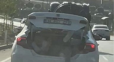 Otomobil bagajında tehlikeli yolculuk