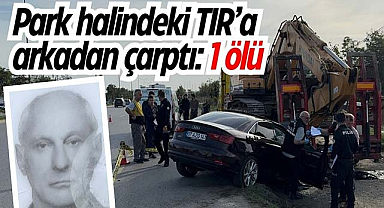 Park halindeki TIR'a arakadan çarptı: 1 ölü