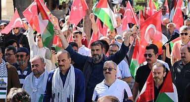 Samsun'da Filistin'e destek yürüyüşü