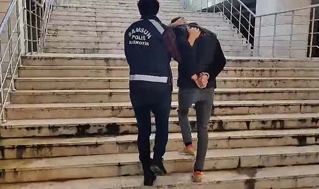 Samsun'da uyuşturucu suçlusuna kelepçe!