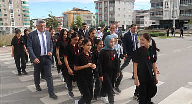 Samsun'un Atakum ilçesinde öğrencilere güvenli geçiş uygulaması