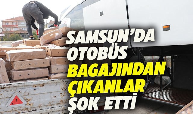 Samsun’un Havza ilçesinde yolcu otobüsünün bagajından çıkanlar şaşırttı