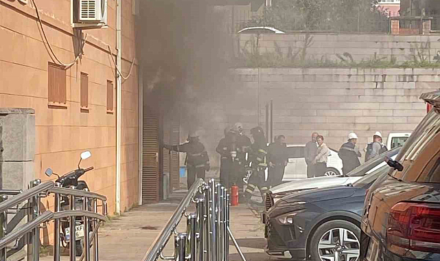 Samsun'da adliye binası yanındaki trafoda yangın