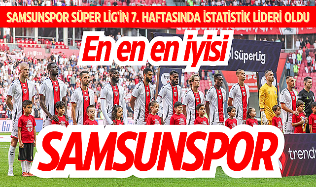 Samsunspor Süper Lig'in 7. haftasında istatistik lideri oldu