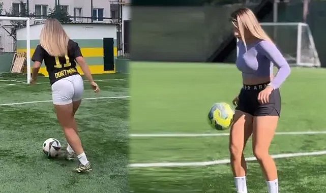 Cinsel ilişki görüntüleriyle gündeme gelen hakemden kalça dekoltesi!