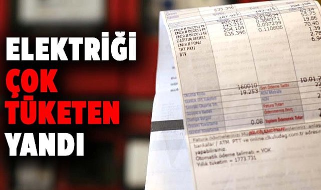 Elektriği çok tüketen yandı