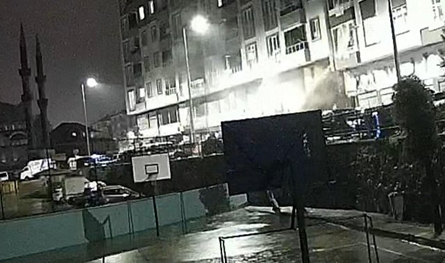 Rize’de heyelan anı güvenlik kamerasında