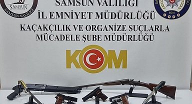 Samsun Bafra'da silah kaçakçılığı operasyonu