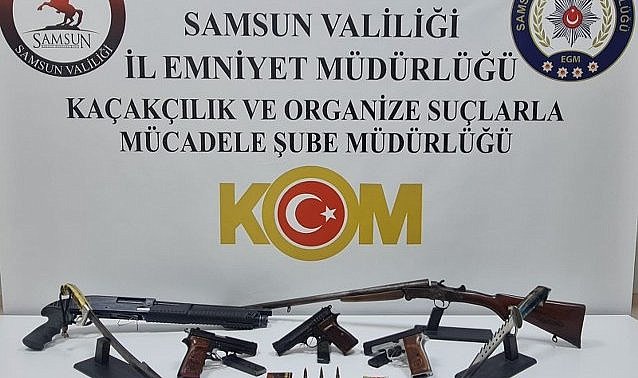 Samsun Bafra'da silah kaçakçılığı operasyonu