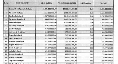 Samsun’da belediyelerin 2025 yılı bütçesi açıklandı