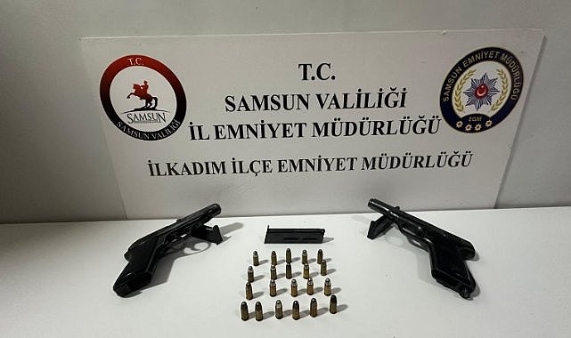 Samsun'da evinde ruhsatsız silah bulunduran kadın gözaltına alındı