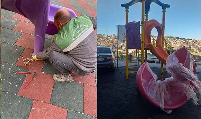 Samsun'da İlkadım Belediyesi çocuk parkalarını yeniliyor