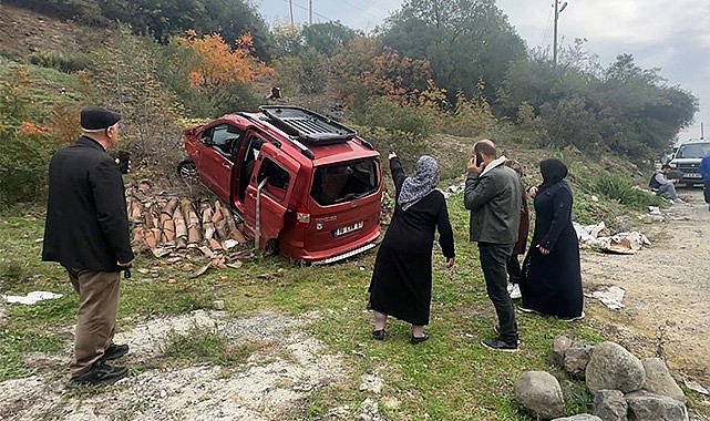 Samsun’da kaçırdığı dedesinin aracıyla şarampole uçtu