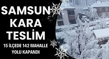 Samsun'da kar yağışı 15 ilçede 142 mahalle yolunu ulaşıma kapattı