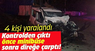 Samsun'da kontrolden çıkan araç kazaya neden oldu! 4 yaralı