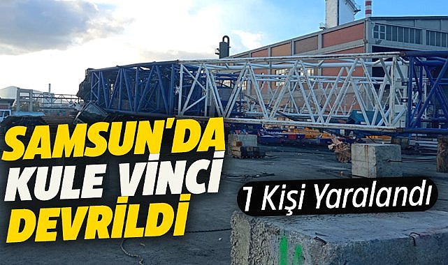 Samsun'da kule vinci devrildi! 1 kişi yaralandı
