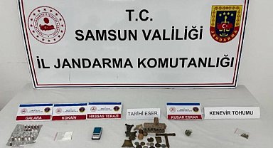 Samsun'da tarihi eser ve uyuşturucu ele geçirildi