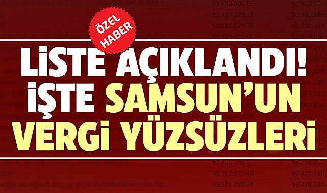 Samsun'un vergi yüzsüzleri açıklandı