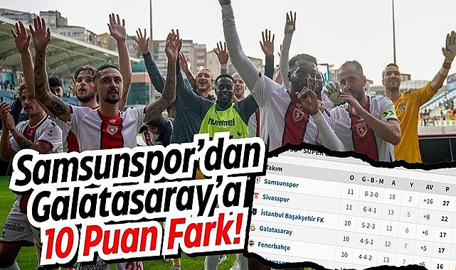 Samsunspor’dan Galatasaray’a 10 Puan Fark!