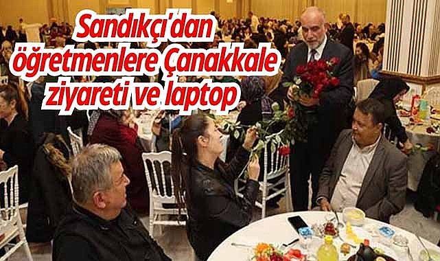 Sandıkçı'dan öğretmenlere Çanakkale ziyareti ve laptop