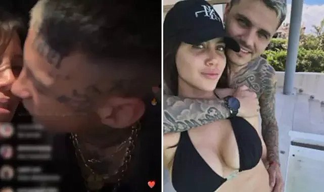 Ünlü rapçi ile canlı yayında öpüşen Wanda Nara artık dayanamadı!