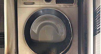 Çamaşır kurutma makinesi patladı! Aile şoke oldu