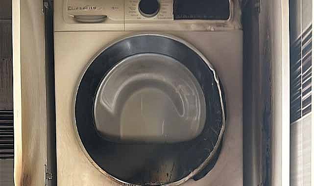 Çamaşır kurutma makinesi patladı! Aile şoke oldu