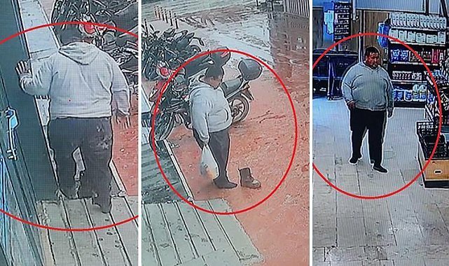 Çamurlu ayakkabısını çıkartıp, market alışverişini öyle yaptı
