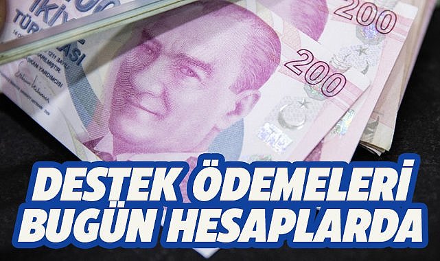 Destek ödemeleri bugün hesaplara aktarılıyor