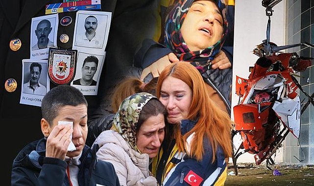 Helikopter kazasında hayatını kaybedenler için gözyaşları sel oldu