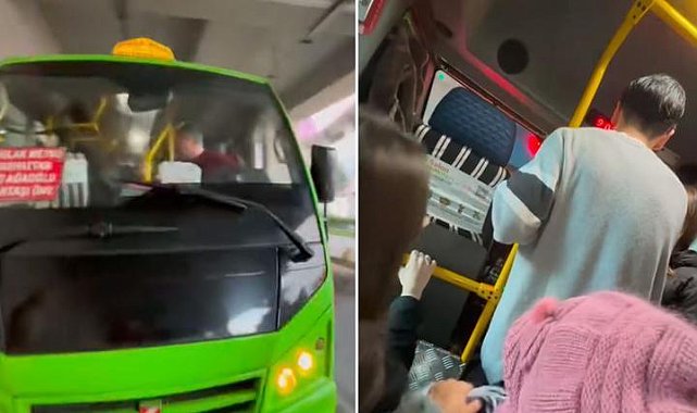 Minibüste gergin anlar! 20 kişi ücret vermeyince şoför kapıları kapattı