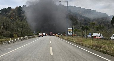 Ordu-Samsun yolu üzerindeki tünelde yangın